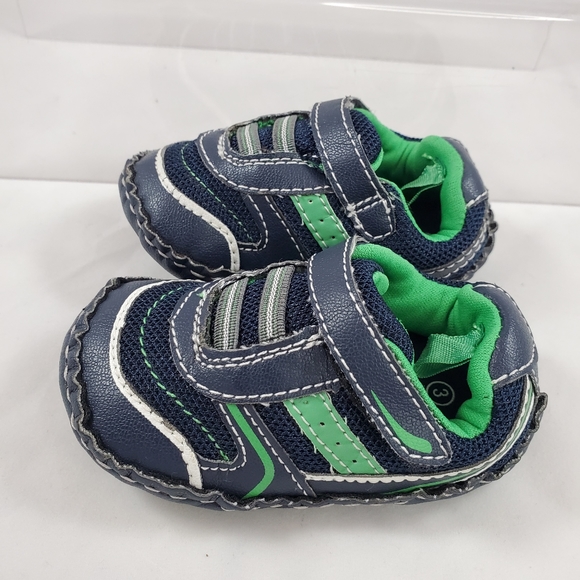 Koala Kids Navy and Green Sneakers with Velcro - Picture 1 of 8